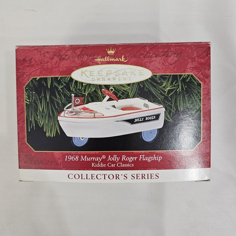 Hallmark Keepsake Ornament 1968 Murray Jolly Roger Flagship Petal Car Boat-NEW